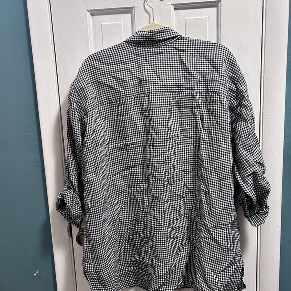 Liz Claiborne Black and White Gingham Shirt XL - Picture 6 of 7